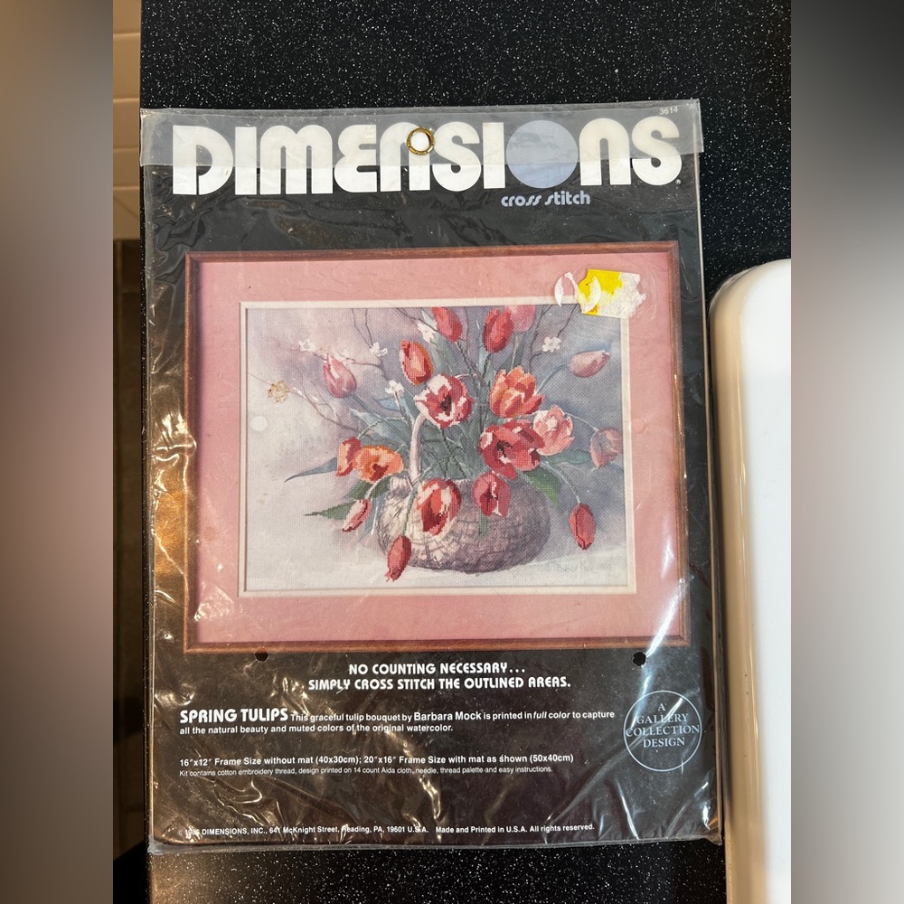 Dimensions Spring Tulips Cross Stitch Kit - Pink Tulip Bouquet